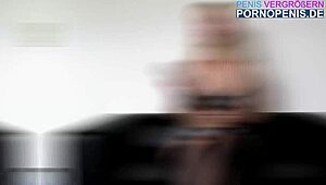 Petite blonde rides big cock on stairs, swollen pussy