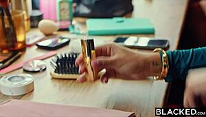 Tiny blonde model Christy craves big black cock in doggystyle and riding