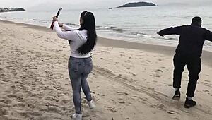 Angel Lima and Tony Tigrao Enjoy Beach Fun with Licking and Cunilingus Scenes