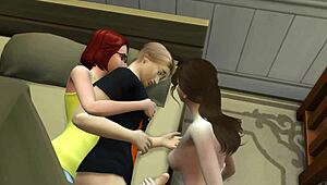 Threesome Shock with Girlfriend and Her Friend in Wild Action