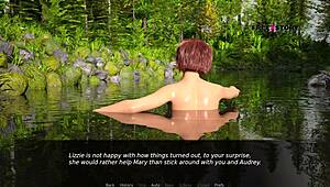 Jhon Fucks Audrey And Lizzie In Dusklight Manor River Scene