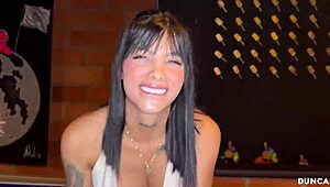 does this babe lose strip pong and get dominated?