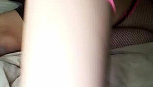 my sexy girlfriend in pink lingerie sucks and fucks passionately