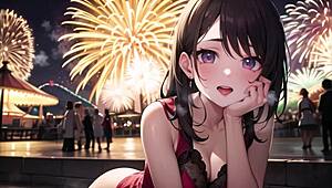 girls having fun at amusement park