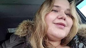 Huge Facial Of A Cute Bbw Blonde With Big Breasts In Inclement Weather