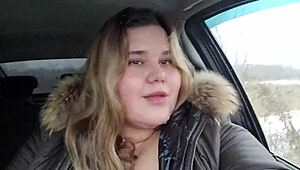 Huge Facial Of A Cute Bbw Blonde With Big Breasts In Inclement Weather