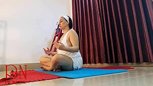 Regina Noir Strips Nude for Yoga in White Panties at Gym!