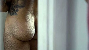 guy gets so aroused by his hairy stepdad's rough sex