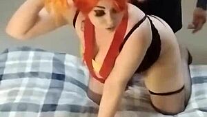 Misty the redhead cosplayer from Pokemon series showcases her love for sex toys