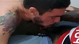 Young guy takes black cock after game session