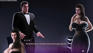 stepmom catches him fucking his milf friend in bed, then she wants that 10 inch cock too.