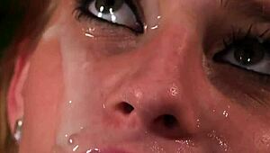 Conversational Randy Kitten Gulps Sperm Shot on Face