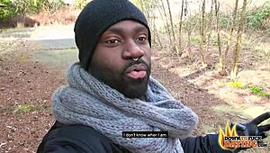 Nerdy Lullu Gun in Public Interracial Threesome