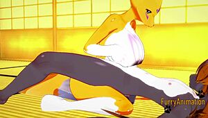 Digimon hentai series with Taomon in the second part