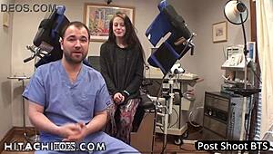 Human guinea pig Lainey moans with Hitachi wand orgasms in Florida lab