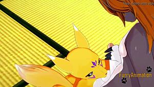 Digimon hentai series with Taomon in the second part