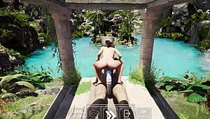 Beasts Fuck Huge Dildo Anal Monster In 3D Game!