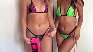 Latina influencer with pierced tits gets sucked by blonde with big ass in homemade video