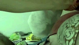 in this homemade scene, a cute chick in lingerie gets bound and deepthroats a cock until she gags