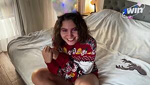 Sex with santa claus ends in magic facial