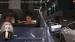 Hey, Lady Boss Sucking Cock in Parking Lot Scene