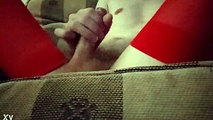 Dana Devine looks hot as a crossdresser in red tights 😍