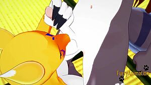 Digimon hentai series with Taomon in the second part