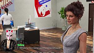 Hey, Lady Boss Sucking Cock in Parking Lot Scene