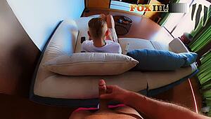 almost caught masturbatin and cumin on my girlfriends head while she plays game