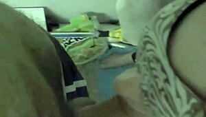 in this homemade scene, a cute chick in lingerie gets bound and deepthroats a cock until she gags