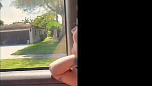 cute redhead sidney summers begged me to fuck her in the fanbus