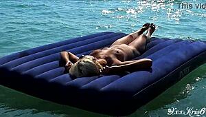 hey gorgeous blonde, how do you flaunt those big boobs nude on the beach in slow motion?