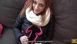 Hunt4K Tells How Jenifer Red Satisfied a Stranger for Cash Outdoors
