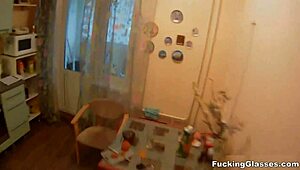 fucking glasses coed gets jerked off and cumshotted by amateurs