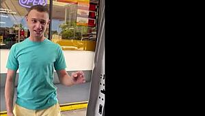 cute redhead sidney summers begged me to fuck her in the fanbus