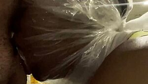 Bag on her head black bitch pukes on small dick