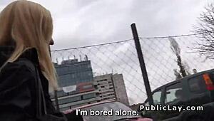 Guy boldly picks up blonde for intense pov fucking in public