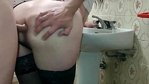 Married Milf Cheating in Hotel Bathroom with HUSBAND'S BEST FRIEND!