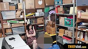 Skinny Anastasia Rose Punished By Mall Cop