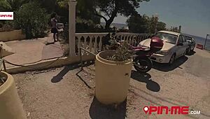 rosa and sofia, these greek brunettes, love sharing cum on tits in outdoor ffm fucking 😏