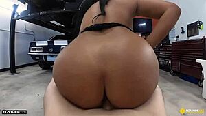 Thick Latina Stripper Fucks Mechanic!
