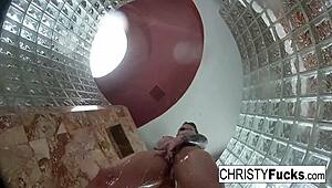 hot shower fun with christy dahlia and ivan