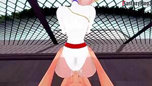 power girl gets fucked by two supermen in this fantasy scene