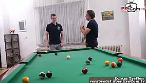 Curvy German Girl with Natural Tits Tries Her First Hot MMF Threesome