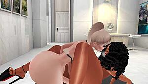 strapon action with ebony baddies