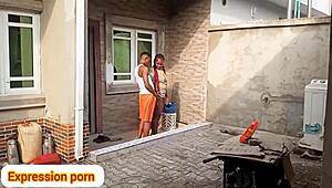 he caught her sweeping in the backyard and gave her the sweetest banging ever