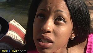 Damn, my bigass ebony stepdaughter got drilled hard by stepdad in a raw cowgirl ride! 😳