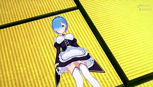 Innocent Rem Plays Naughty Maid in Re Zero