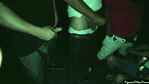 While Hubby Waits in Car, I Give Handjobs in Adult Theater Until Cum Covers My Tits Pt1.