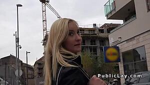 Guy boldly picks up blonde for intense pov fucking in public
